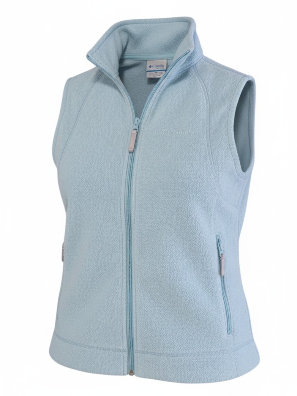 Columbia Women's Blue Full Zip Fleece Vest Outdoor Winter Gear Hiking Fishing